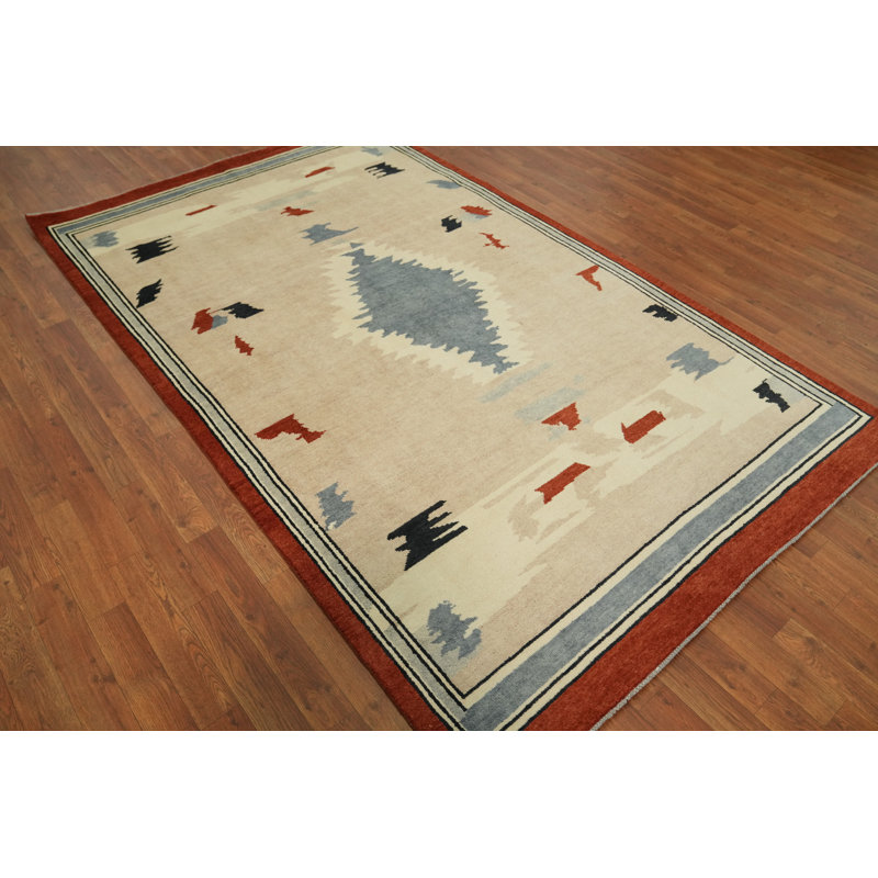 Tapis oriental en laine à teinture végétale 5 x 8