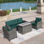 Ensemble de conversation en rotin pour 5 personnes avec coussins Wicker-90855331-90855337