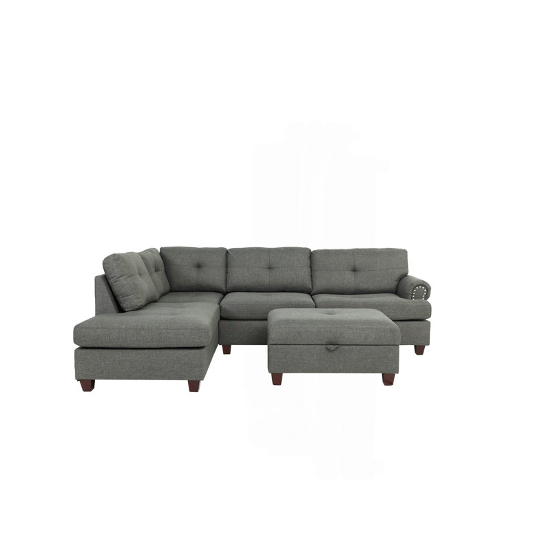 Canapé modulaire 3 pièces Contemporary, Polyfibre bleu / gris