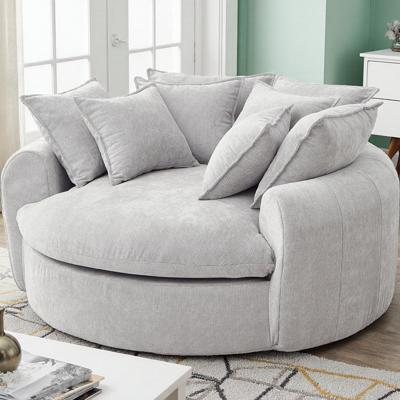 Canapé-lit rond à compression complète Boneless, Gris clair