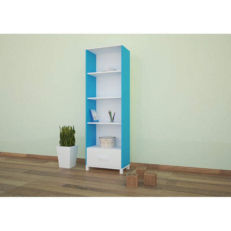 177cm H Cube Unit Kids Bookcase, 177cm H x 60cm W x 34cm D, Blue