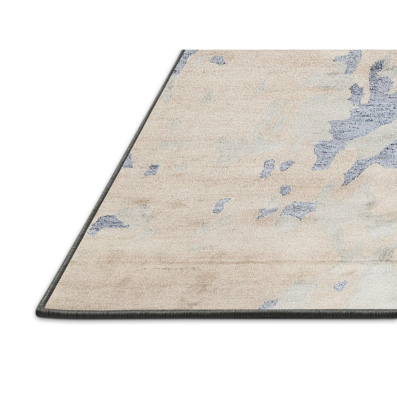 Tapis abstrait gris / beige, Rectangle 2 pi x 5 pi