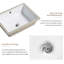 Lavabo de salle de bain encastré en porcelaine rectangulaire en céramique avec lavabo à débordement encastré encastré sous le comptoir