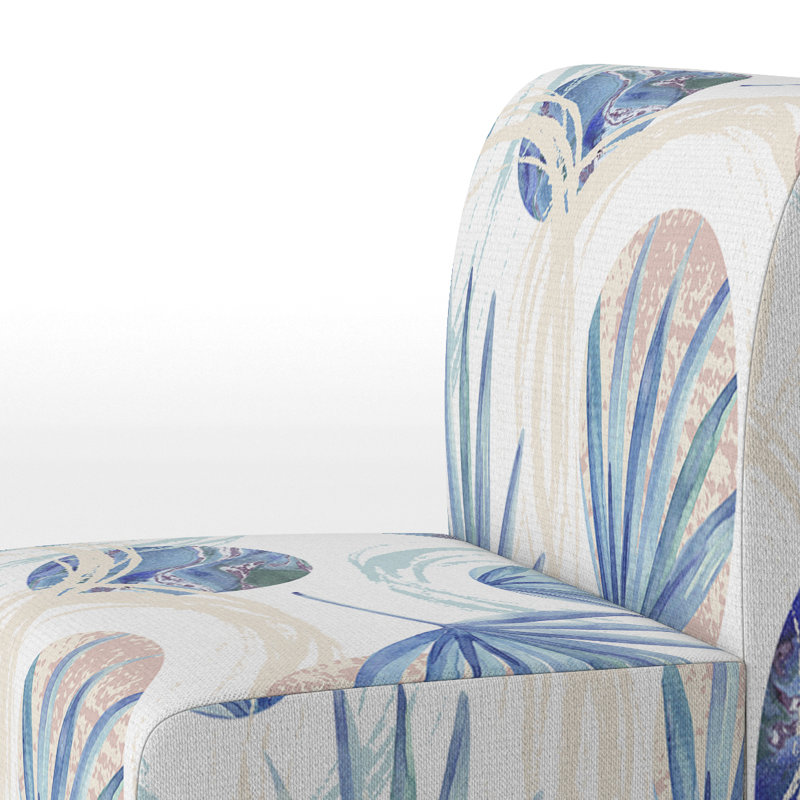 Fauteuil de chambre d'appoint à motif géométrique fleur mauve