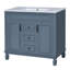 Meuble-lavabo de salle de bain avec lavabo simple, armoire de rangement moderne avec 2 portes à fermeture douce et 2 tiroirs, meuble-lavabo pour la maison