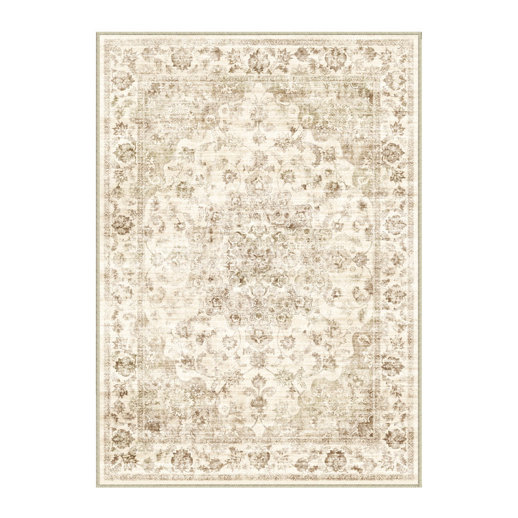 Girven Oriental Beige Area Rug