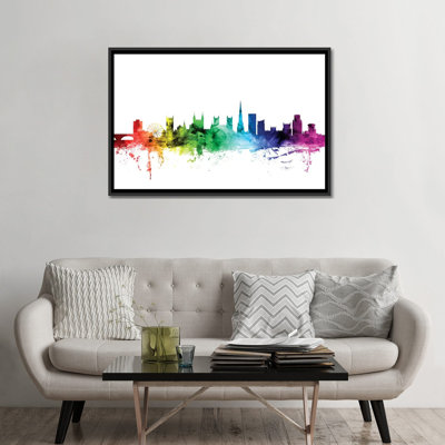 «Rainbow Skyline Series», Bristol, Angleterre, Royaume-Uni, impression sur toile tendue