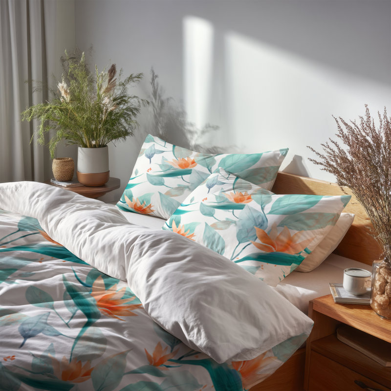 Ensemble de housse de couette Coastal Bed Of 3 Pcs - Floral Soft Paradise Petals