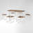 Modern 7-Piece Dining Table Set With Faux Marble Compact 55Inch Kitchen Table Set For 6, White+Cherry