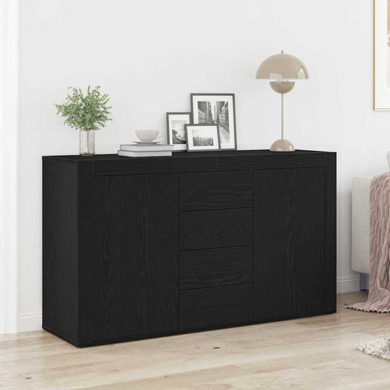 Sideboard 120 X 36 X 69 Cm Engineered Wood, Black Oak