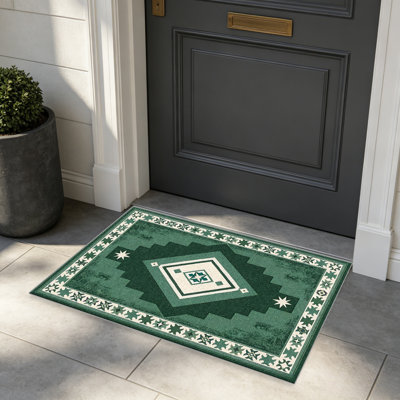 Tapis vert foncé foncé pour le salon, doux et confortable, convient à toutes les saisons, facile à entretenir, tapis de sol intérieur lavable à la machine, sous la table de ferme convenant à la chambre à coucher, à la salle à manger, au bureau, au balcon, au patio