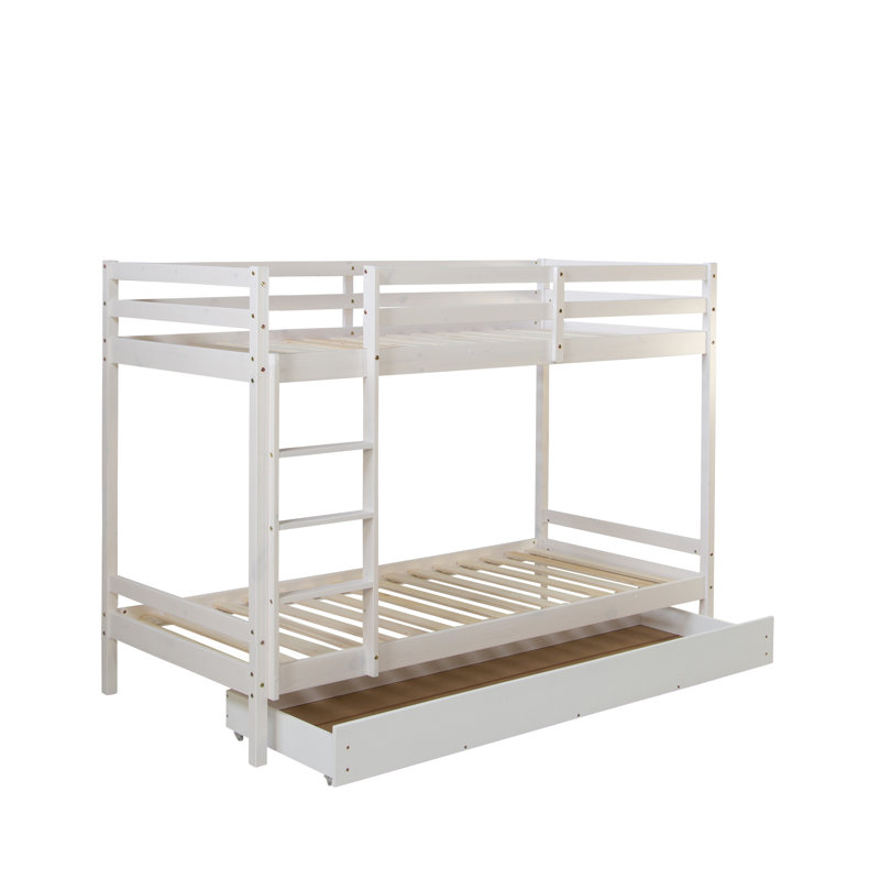 Timpson Bunk Bed With Drawer 90 X 200 Cm Double Bunk Bed Children'S Bed Loft Bed Slatted Frame