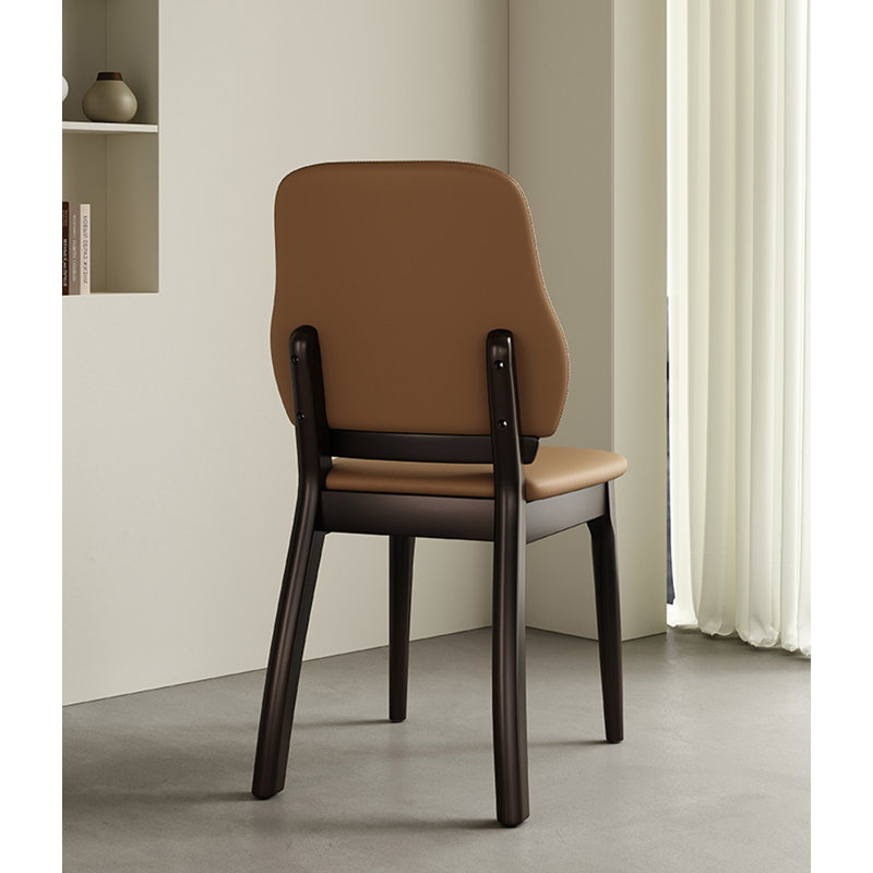 Chaise en bois massif moderne et simple, Kaki