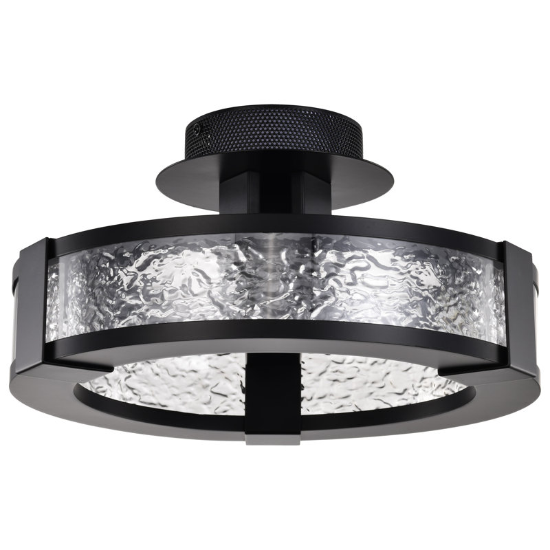 Peitsa - 13 Inch LED Semi Flush - Acrylic Panels, Matte Black