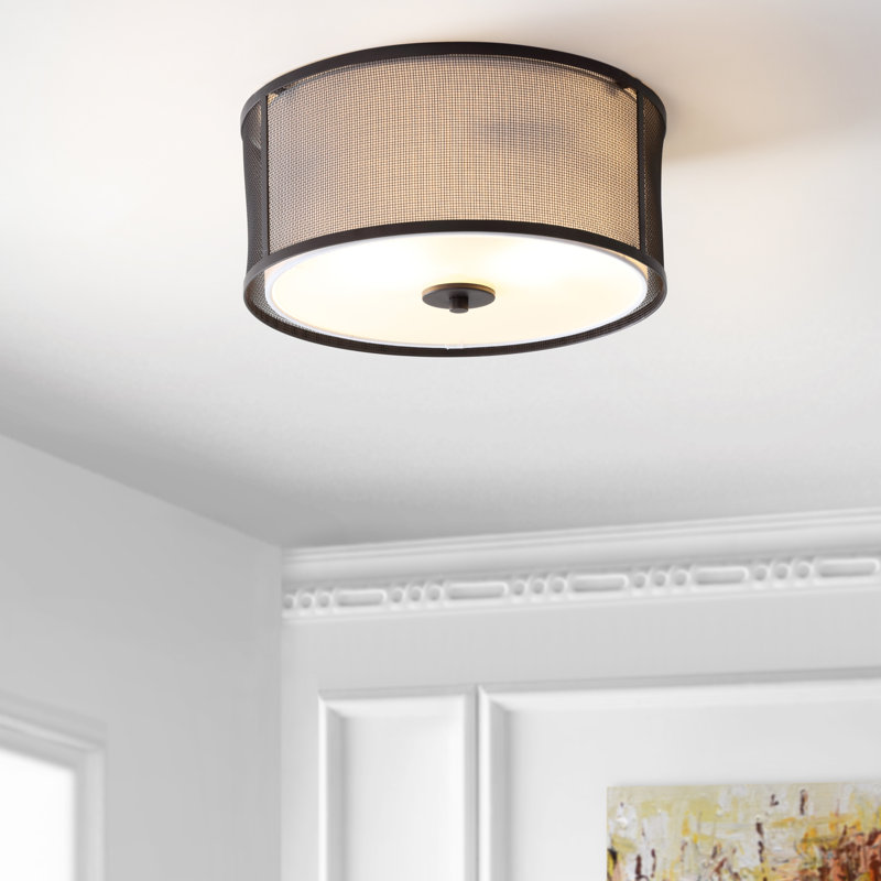 Plafonnier encastré 2 lumières Branden, Bronze huilé, H 6,25 po x l 14 po x p 14 po