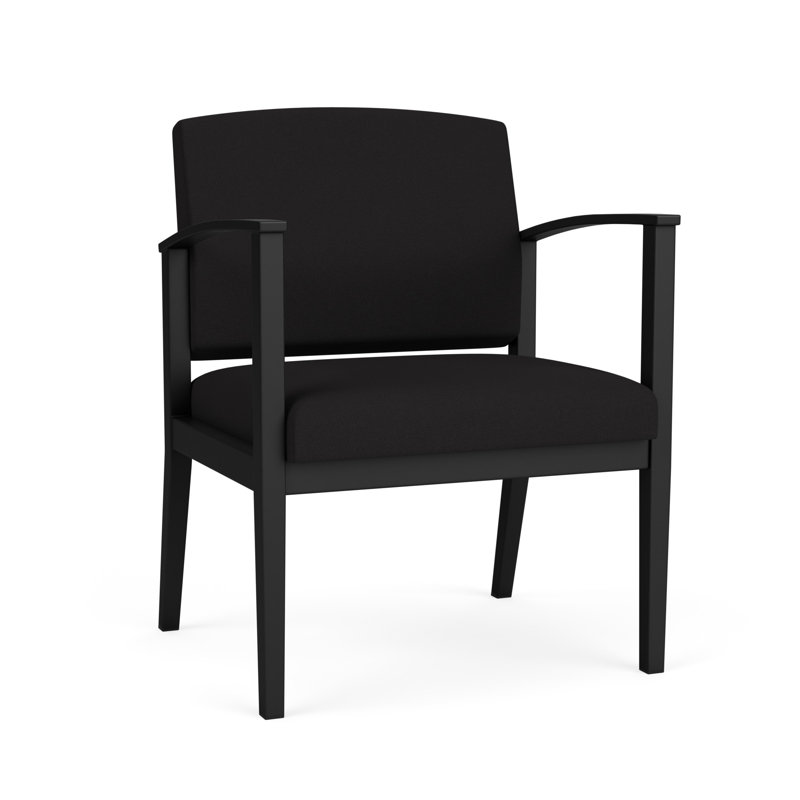 Chaise d'invité en acier Amherst, Noir, Portes ouvertes en tissu noir