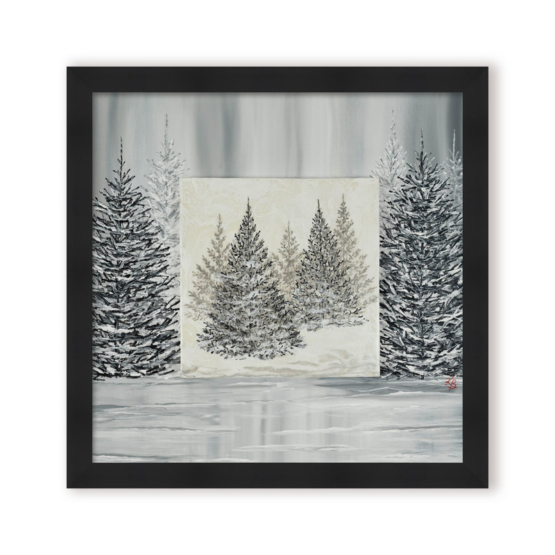 Nature Inspired "Pine Portrait" Canvas Wall Art By , 30" H x 30" W x 1.125" D, Brown, Framed Print
