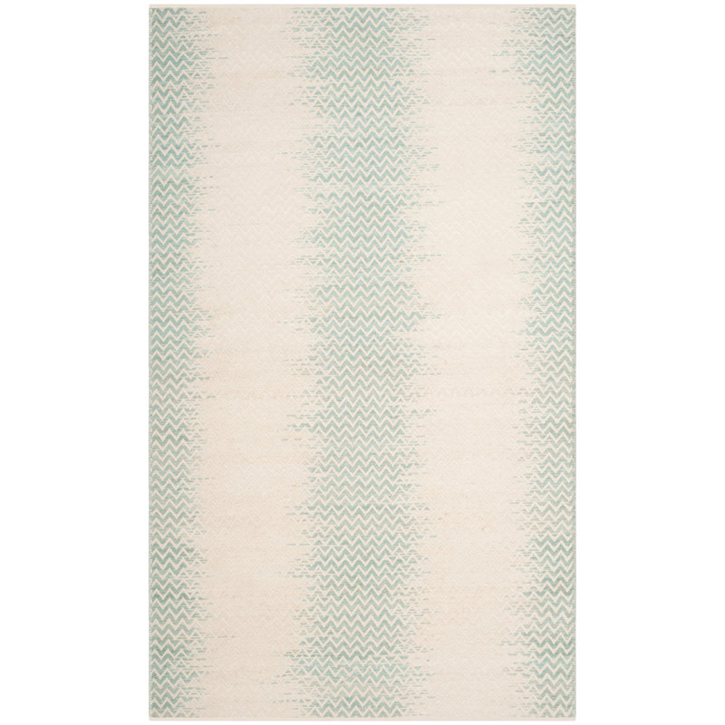 Gretna Hand Woven Cotton Chevron Rug, Rectangle 4' x 6'