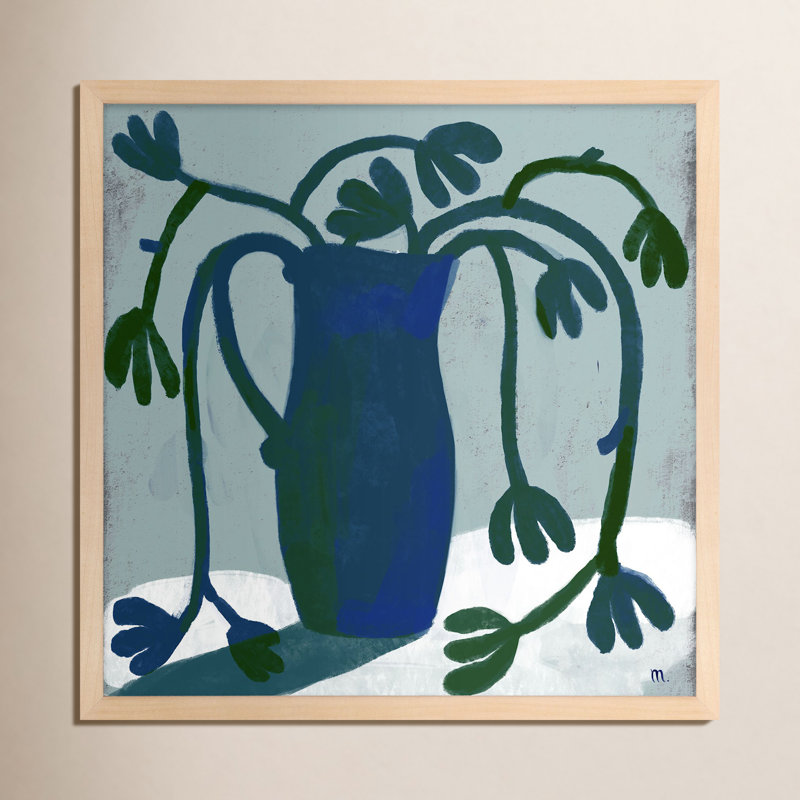 Green Floral Painting by StudioM, 24" H x 24" W x 1.25" D, Maple