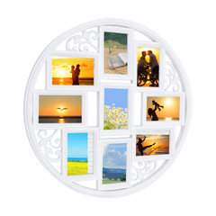 MELANNCO 7 Opening Collage Frame- Displays Four 6x4 and Three 6x4 Inch  Photos, 22.8x22.8 Inch.