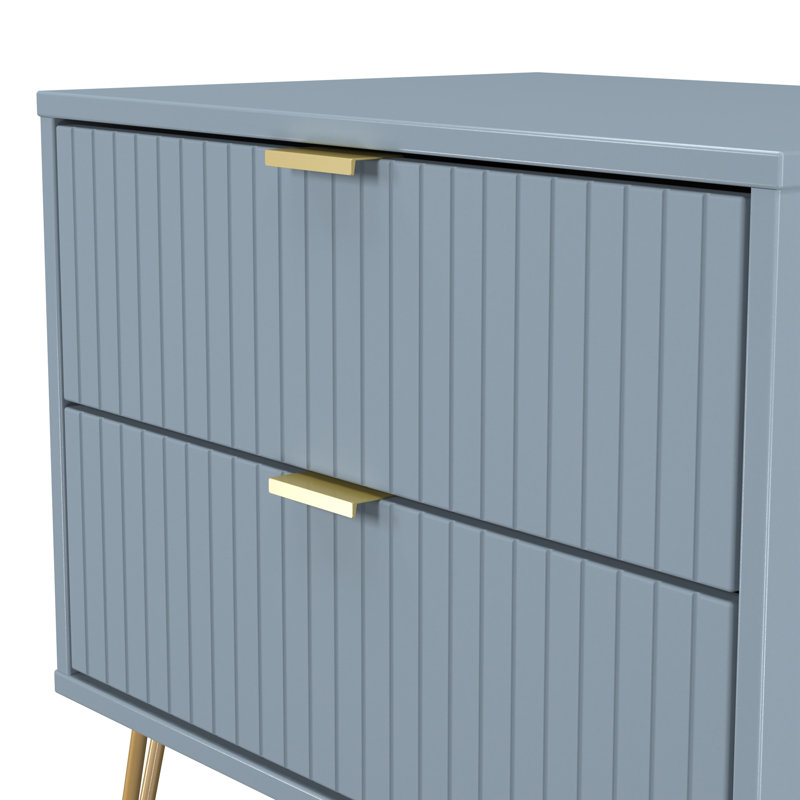 Beranda 58cm W Manufactured Wood Bedside Table, Denim Blue