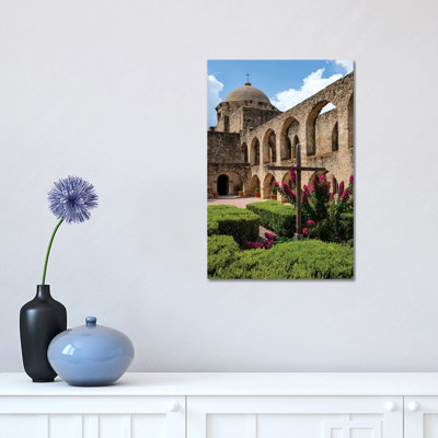 " Arched Portico at Mission San Jose in San Antonio " Print