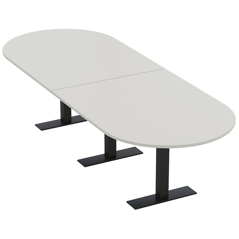 Table de conférence Parinka, L 120 po x l 48 po, Brouillard gris, Noir mat