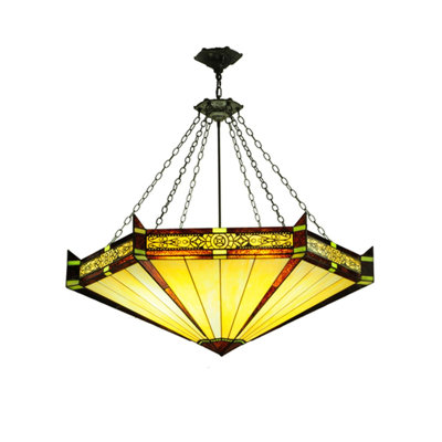 Luminaire suspendu unique et spectaculaire en bronze à 4 lumières Lugenia