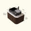Meuble-lavabo de salle de bain 30 po avec lavabo, meuble de rangement mural à bordures courbes et flottantes avec tiroir, lavabo rectangulaire en céramique noire, sans robinet, pré-assemblé-1007790170