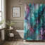 Rideau de douche 1 pièce Violet-Teal Ink Flow-611967420