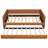 Full XL Upholstered Daybed with Trundle & LED Armrests – Multi-Functional Sofa Bed for Kids & Guests, Brown-117515331