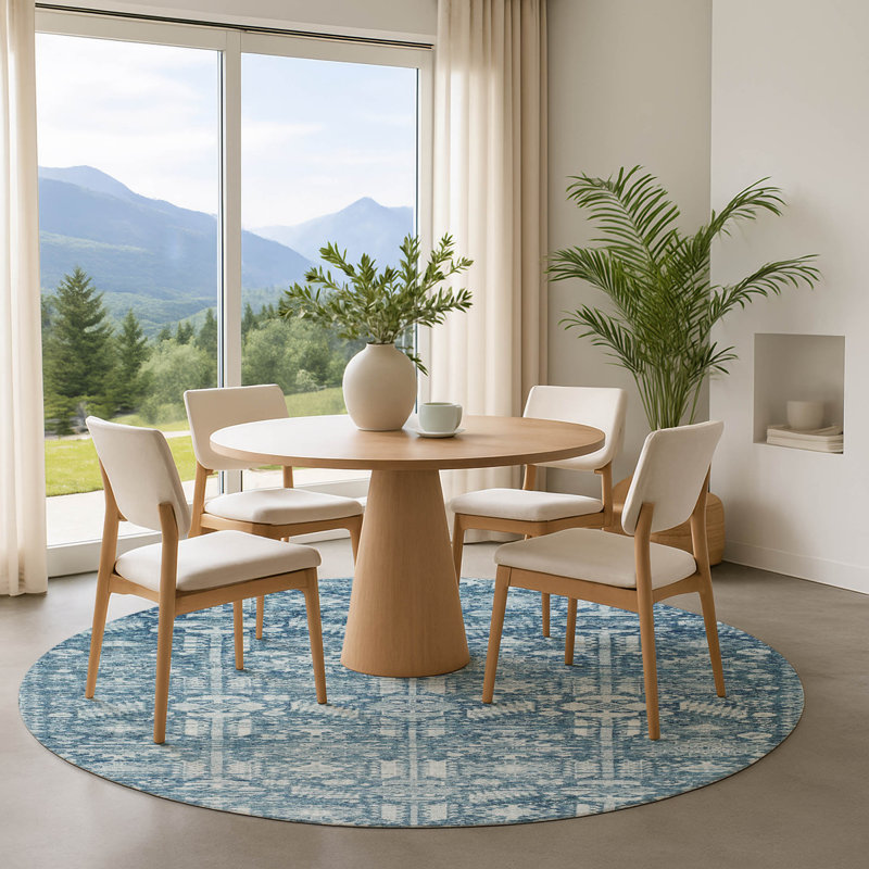 Premium Machine Washable Verlin AMF1771 Global Rug, Round 8'