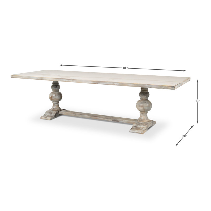 Dining Table, Gray Oak, Calacatta