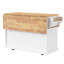 Grand îlot de cuisine avec texture, abattant, 4 portes, 3 tiroirs, chariot de rangement roulant, blanc pour chariot de 54 pouces en couleur-1220031523