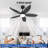 42 In. Indoor/outdoor Modern Black Ceiling Fan With Dimmable 3 Color Led Light And Remote Control, Reversible Dc Motor