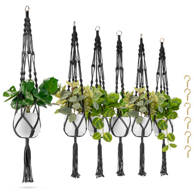 Porte-plante suspendu d'extérieur Sorbus Macrame (paquet de 6)
