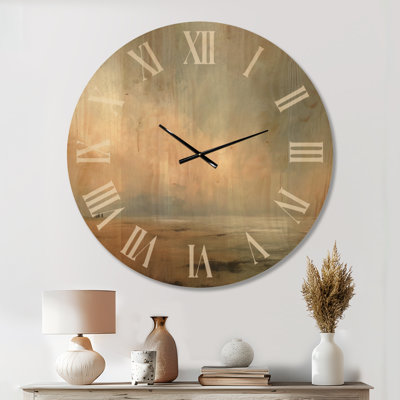 Extra Large Nautical Wooden Wall Clock – Coastal Rain Afternoon