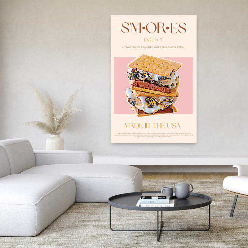 «Gooey Chocolate S'mores Classic Summer Architecture», art mural, H 60 po x l 40 po