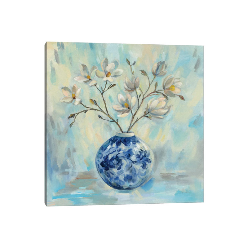 «Chinoiserie and Branches» par Silvia Vassileva - reproduction d'art, Toile tendue, Pas de tapis, H 48 po x l 48 po x 1,5 po