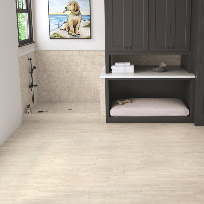 Mineral Dream 12" X 24" Porcelain Travertine Look Tile, Sandline