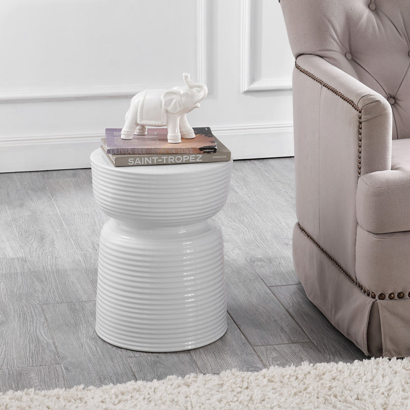Tabouret de jardin 17,25 po Biali, Blanc