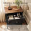 Ensemble de 2 tables de chevet de style ferme moderne avec 2 tiroirs et une tablette ouverte-1370276202