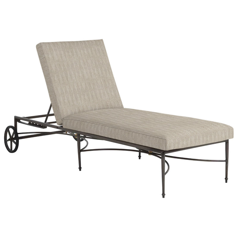 Chaise longue en aluminium Roma, Welt, Sable à chevrons