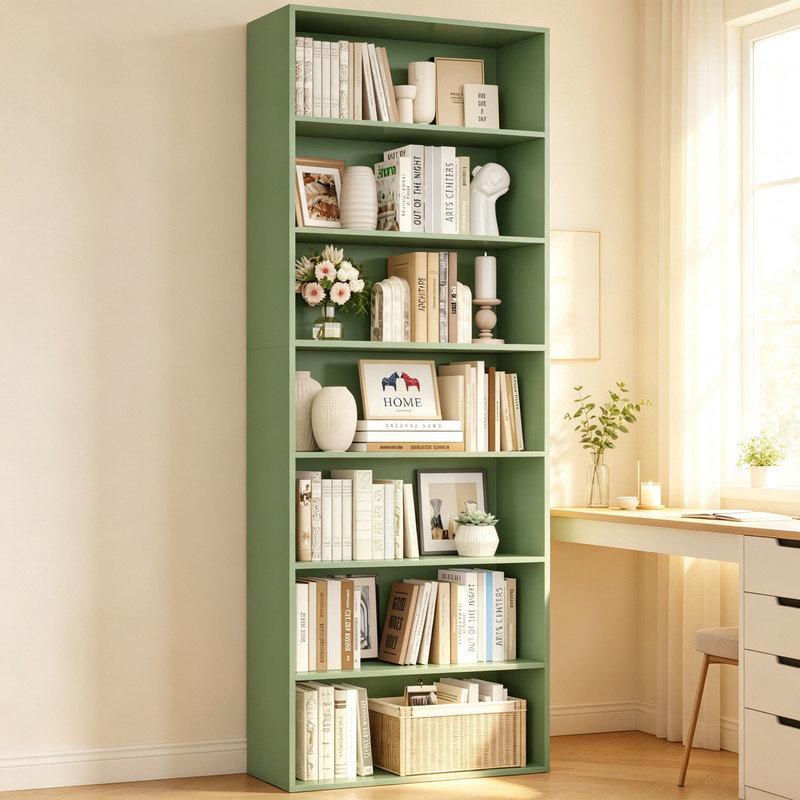 209.5 cm H x 60 cm W Bookcase, Green