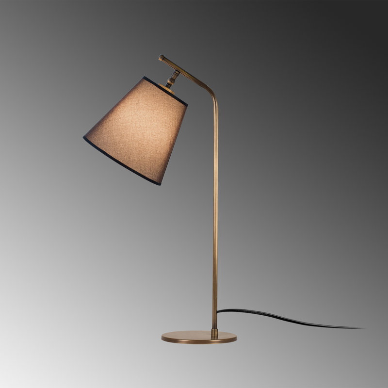 Lampe de table en métal, gris, Bronze