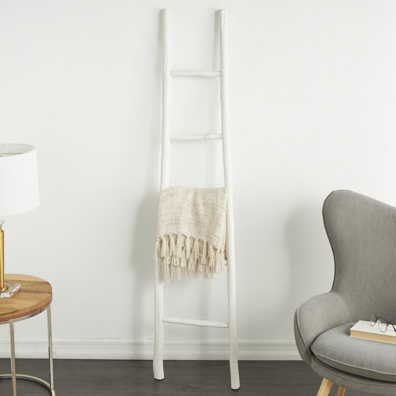 Antonitte 72.75'' Solid Wood Blanket Ladder, White