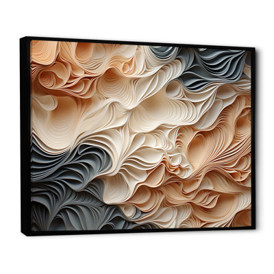 «Beige and Orange Custards Collage I», art mural abstrait