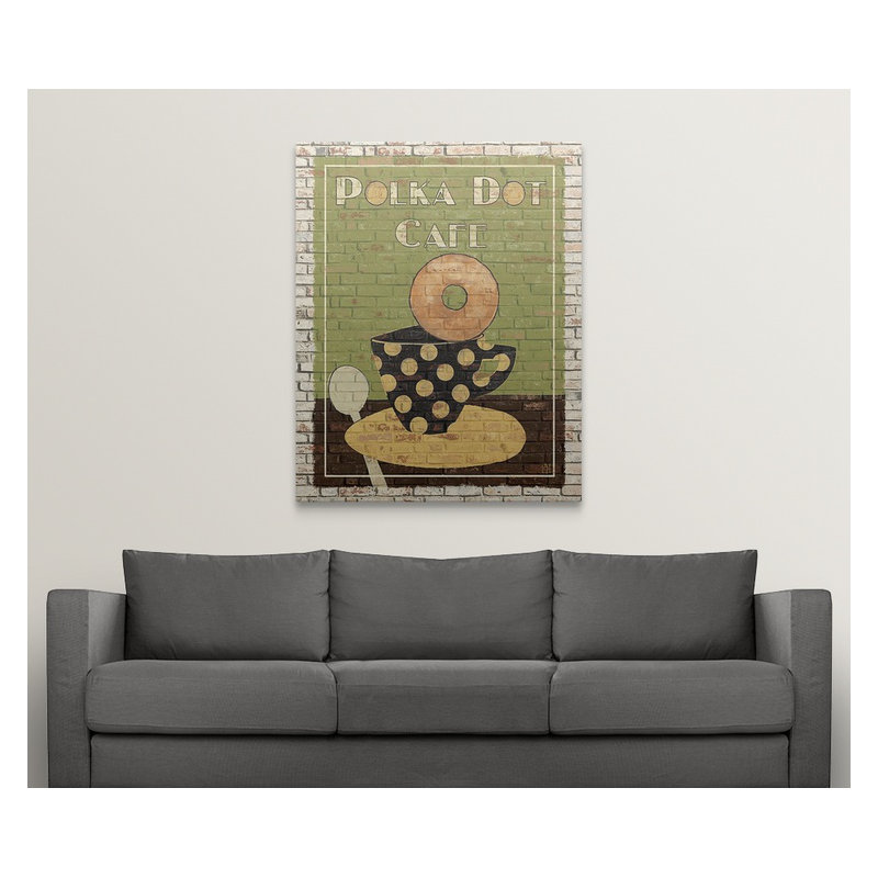 «Polka Dot Cafe», reproduction d'art par Aniel, Toile, H 30 po x l 24 po x P 1,5 po