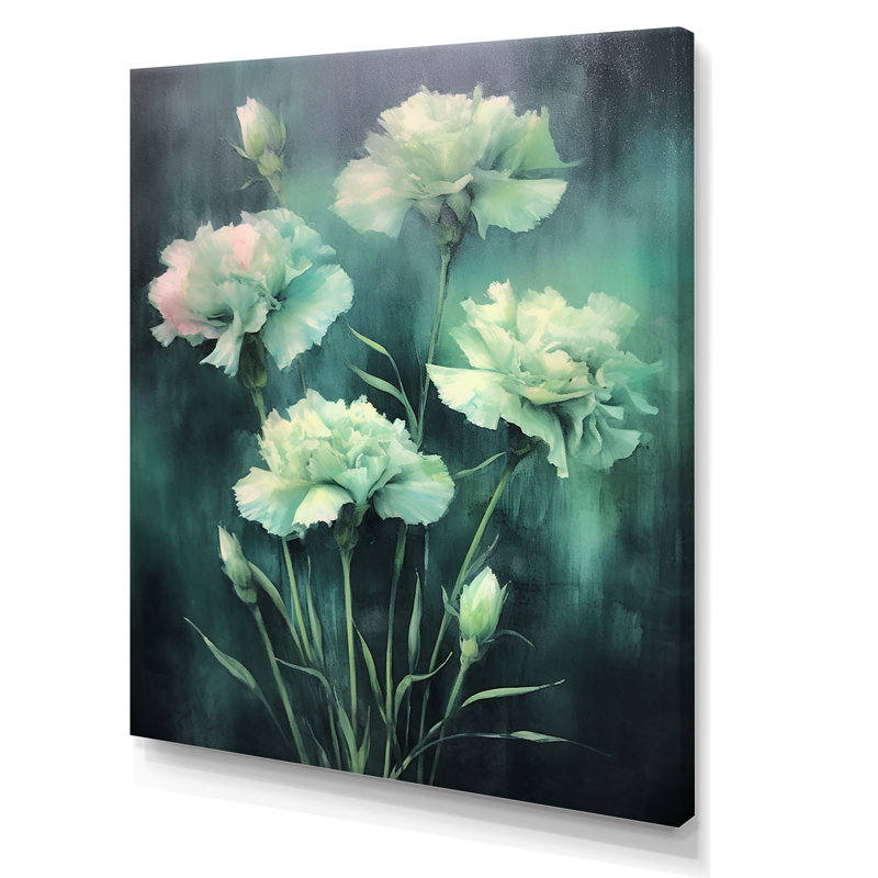 Carnation - émeraude verte, impression sur toile, Toile tendue, H 32 po x l 24 po x P 1 po