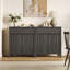  Armoire buffet moderne à cannelures élégantes 29,1 po avec 1 tiroir et 2 tablettes réglables-851878322-844169038